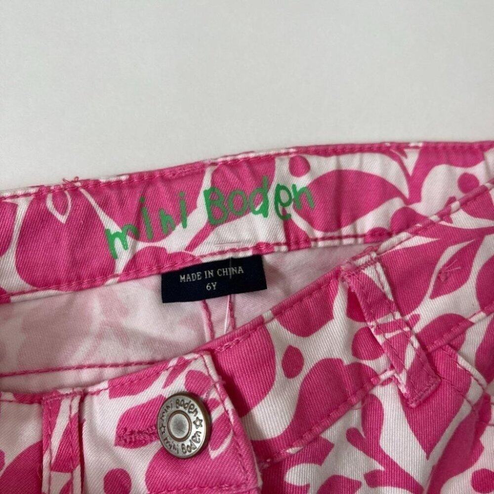 Mini BODEN girls Pink Floral Capri pants Sz 6Y - Picture 3 of 7